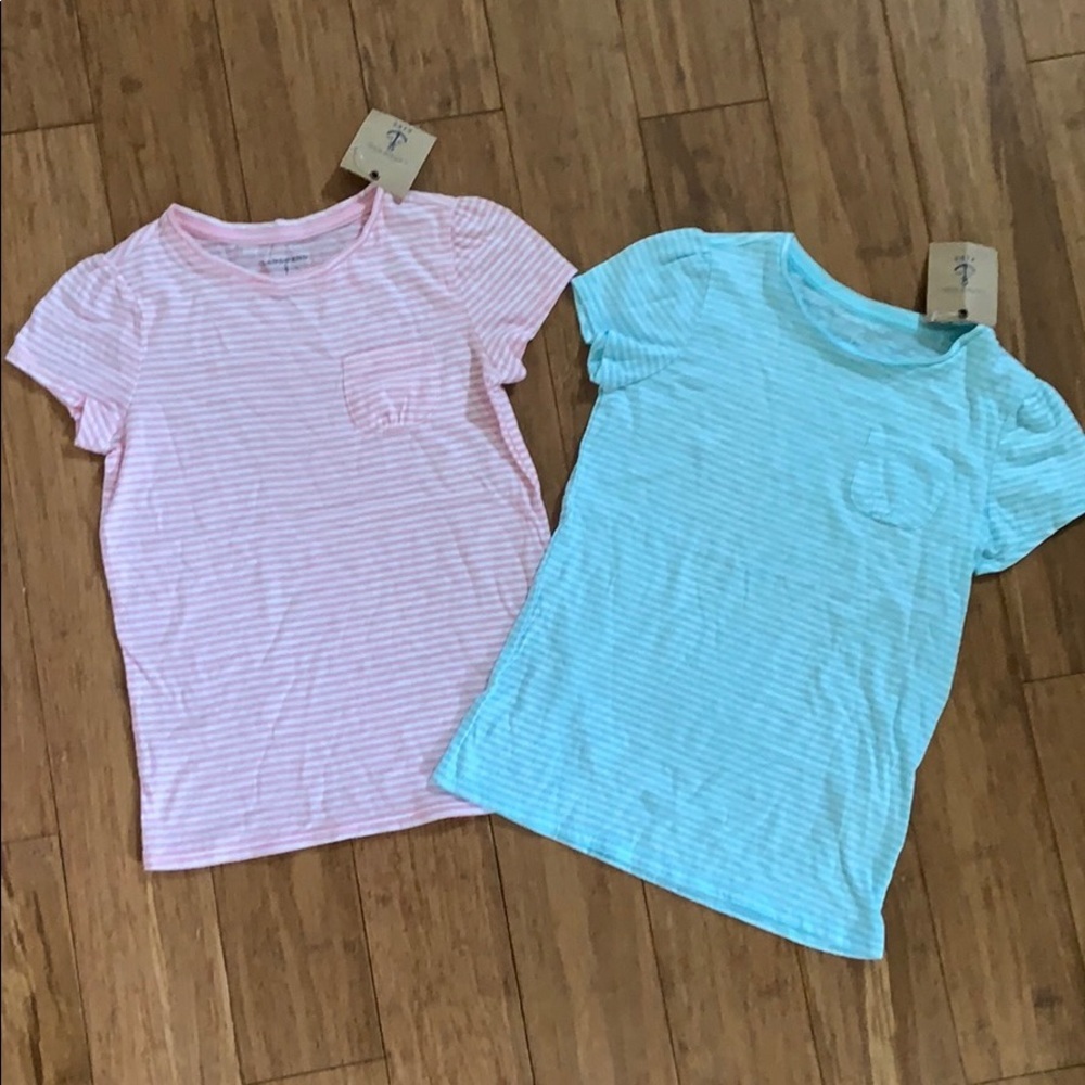 ☀️ 3/$36 or 2/$30 
NEW LANDS END Girls Blue/Pink-2 Shirt Bundle 5-6 M